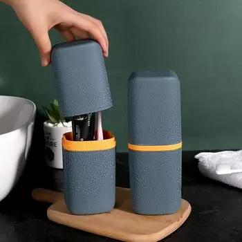 Модный дорожный чехол для зубных щеток и зубной пасты, портативный ящик для хранения зубных щеток для путешествий, семейного кемпинга, школы 1pc синий
