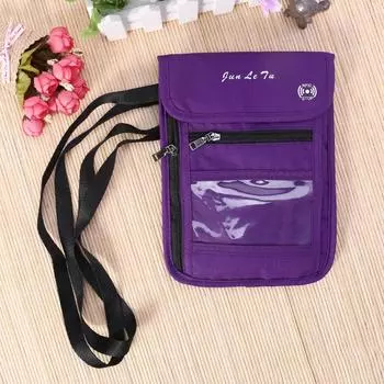 Модный дорожный чехол с RFID-блокировкой, кошелек на шею, кошелек для карт, держатель для паспорта, деньги серый