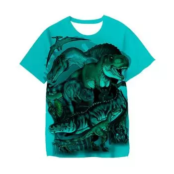 Модный дракон 3D принт детские футболки для мальчиков одежда с изображением животных динозавр футболка подарок для детей мальчик девочка футболка 3-14 лет 110