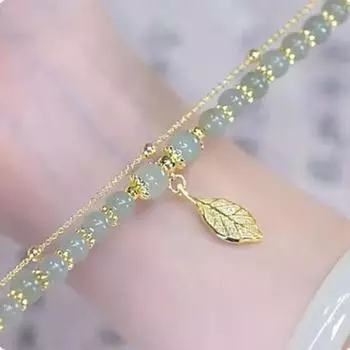 Модный двухслойный браслет-цепочка в китайском стиле Браслет в китайском стиле с гладкой поверхностью