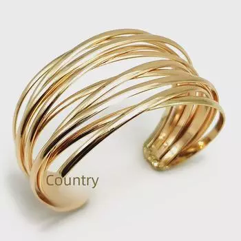 Модный европейский и американский полукруглый полый браслет в форме буквы С - простое, стильное украшение на руку на все случаи жизни золотой