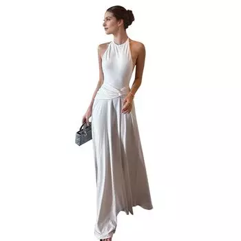 Модный европейский и американский стиль, вываренный градиент, низкая посадка, бахрома, рыбий хвост White S