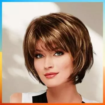 Модный европейский прямой парик короткий парик HW2758