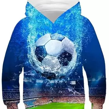 Модный футбольный и баскетбольный 3D-принт для мальчиков, повседневный свитер с длинным рукавом, толстовка для мальчиков на весну 100