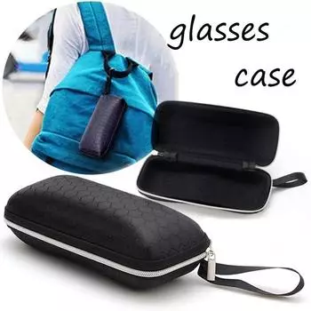 Модный футляр для очков на молнии, жесткий футляр для очков, портативная прямоугольная коробка, аксессуары для очков чёрный