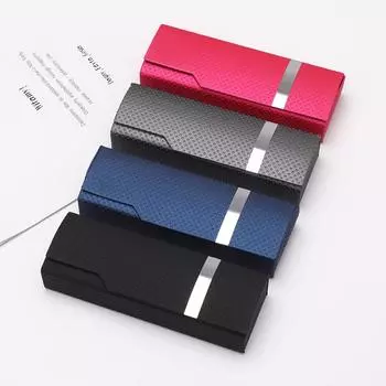 Модный футляр для очков, портативная коробка для солнцезащитных очков с имитацией дерева для очков для женщин, жесткая квадратная складная коробка для мужчин, ручная работа синий