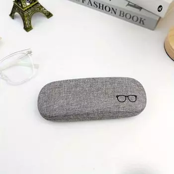 Модный футляр для очков, твердый чехол из льняной ткани, чехлы для очков, защитный чехол для мужчин и женщин, солнцезащитные очки, коробка для очков серый