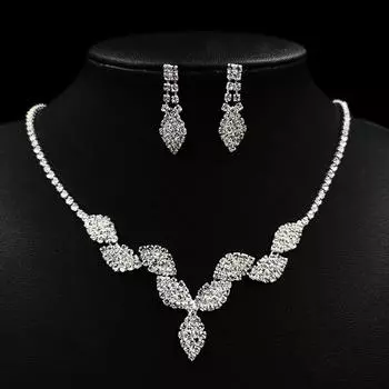 Модный геометрический комплект ожерелья из 2 предметов, свадебное платье для ужина, набор свадебных аксессуаров, цепочка серебряный