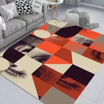 Модный геометрический ретро ковер для дома, гостиной, украшения комнаты для спальни, нескользящий напольный коврик, коврик для спальни, коридора, крыльца, дверной коврик 40x60cm