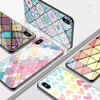 Модный глянцевый чехол из закаленного стекла с рисунком, противоударный защитный чехол для IPhone Samsung Huawei Xiaomi OPPO Vivo Infinix ZenFone Max (M2) ZB633KL