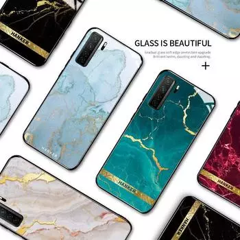 Модный глянцевый чехол из закаленного стекла с рисунком, противоударный защитный чехол для IPhone Samsung Huawei Xiaomi OPPO Vivo Infinix Huawei Nova 5T/Honor 20