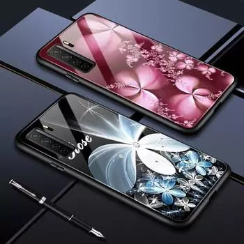Модный глянцевый чехол из закаленного стекла с рисунком, противоударный защитный чехол для IPhone Samsung Huawei Xiaomi OPPO Vivo Infinix Huawei Nova 5T/Honor 20