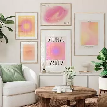 Модный Градиент Аура Духовный 555 Энергия Номер Ангела Позитивный Настенный Художественный Холст Плакаты Для Гостиной Домашний Декор 21x30cm No Frame