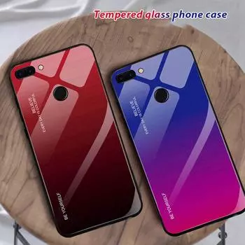 Модный градиентный чехол из закаленного стекла для Samsung Galaxy J4 J6 A6 S8 Huawei Y9S Honor X6S Xiaomi 12T Redmi 6A 7A Poco F4 GT Красочная задняя крышка телефона Honor X6/X6S