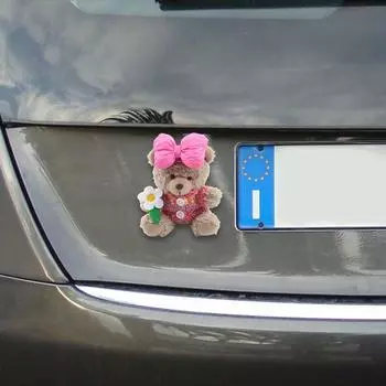 Модный грузовик хвост кукла украшение милый медведь грузовик задний хвост кукла украшение багажник автомобиля плюшевый медведь кукла украшения декор чёрный