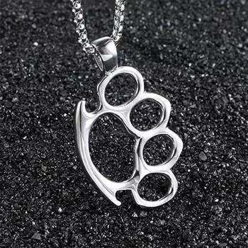 Модный хип-хоп стиль титановый стальной палец тигр кулон личность хипстер мужчины и женщины боксерская цепочка из нержавеющей стали кулон серебряный