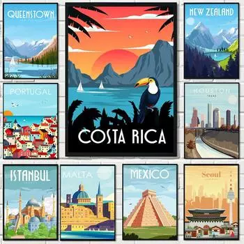 Модный холст, картина, мир, пейзаж, туризм, плакат, Коста-Рика, настенный художественный принт для гостиной, спальни, украшение, картина, подарок 21x30cm No Frame белый