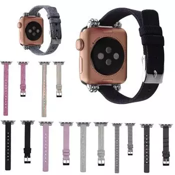 Модный холстовый ремешок для часов Apple Watch Series 9, 8, 7, 6, 5 SE, ремешок с пряжкой для IWatch Ultra, 49 мм, 41 мм, 45 мм, 38, 40, 42, 44 мм, сменный браслет 38 40 41mm чёрный