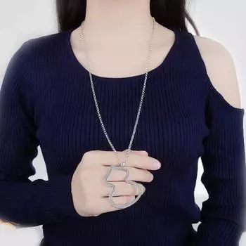 Модный и элегантный темпераментный модный микронабор выдолбленных больших тыквенных длинных ожерелья для женщин, длинная цепочка для свитера Copper