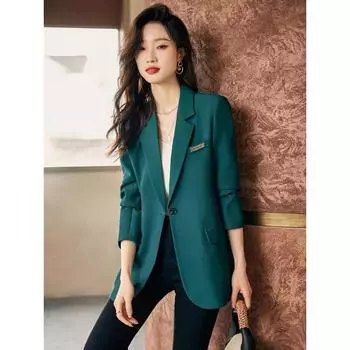 Модный и элегантный женский пиджак кофейного цвета, повседневный пиджак M