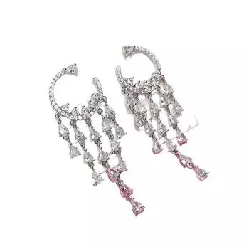 Модный и индивидуальный стиль, легкие роскошные серьги, длинные циркониевые кисточки, супер фея, темпераментные серьги