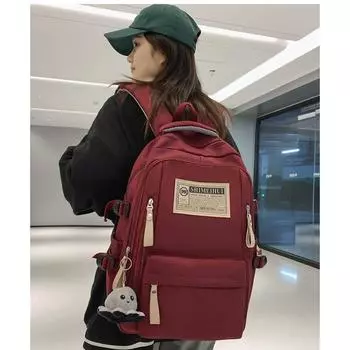 Модный и модный простой рюкзак, повседневный рюкзак. Простой и универсальный мужской рюкзак. Школьный рюкзак. one size белый