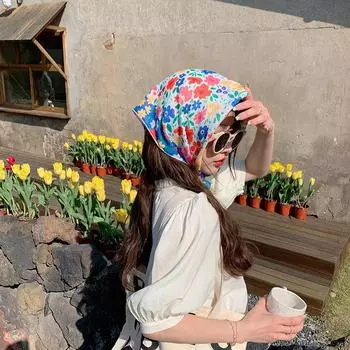 Модный и повседневный шарф женский художественный весенне-летний декоративный платок