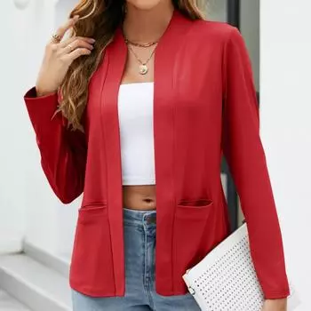 Модный и простой женский пиджак с карманом и верхним жакетом XXXXXL белый