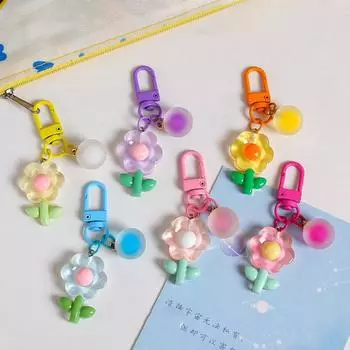 Модный и свежий кулон-шарм в виде цветка, ювелирное украшение для сумки, брелок для ключей