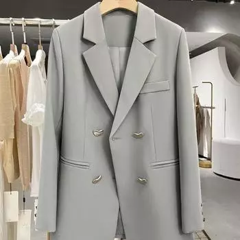 Модный и свободный серый пиджак в британском стиле и элитном дизайне для мужчин S серый
