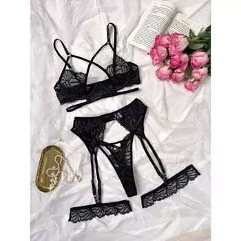 Модный индивидуальный новый бюстгальтер Onlyfan со стальным кольцом, кружевная сетка, сексуальное перекрестное плетение, полое эротическое белье, пояс, висящий S