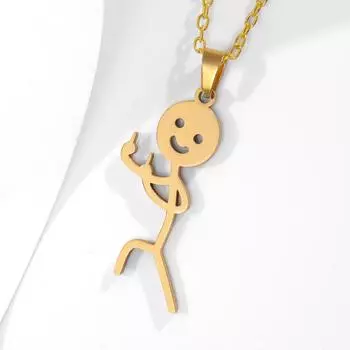 Модный, индивидуальный, простой, интересный, новинка, злодейский кулон, ожерелье из нержавеющей стали, праздничный подарок серебряный