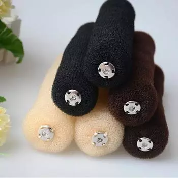 Модный инструмент для создания пучков волос Donut Magic Foam Sponge Easy Big Ring Hair Styler Tools Elastic Polyester Hair Band one size чёрный