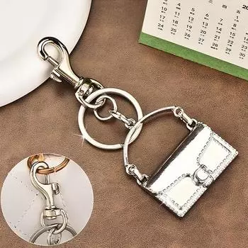 Модный изысканный мини-брелок в форме сумки, брелок для женщин, безделушка, металлический брелок, украшение для рюкзака, аксессуары, подарки