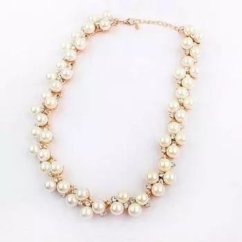 Модный изысканный позолоченный стиль с бриллиантами, пожалуйста, пропустите, такое же жемчужное ожерелье со стразами, свадебные украшения.