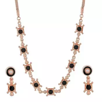 Модный классический комплект ожерелья с покрытием из розового золота для девочек и женщин free size