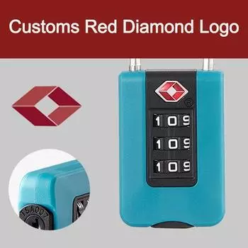 Модный кодовый замок TSA с тремя цифрами, противоугонный инструмент безопасности, таможенный пароль, контрастный цветной навесной замок для путешествий чёрный