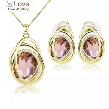 Модный комплект из двух предметов для женщин, роскошные качественные комплекты ювелирных изделий для женщин, ожерелье и серьги