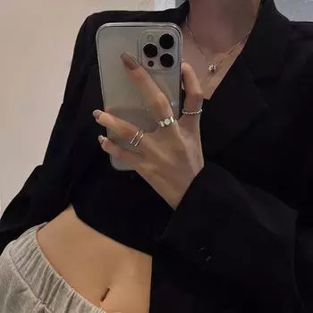 Модный комплект из трех колец с пайетками Twist 2021 года Adjustable opening