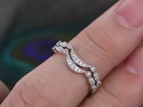 Модный комплект колец из платины с медным покрытием и цирконием, изысканные женские помолвочные украшения для женщин, подарки на банкет и вечеринку 6 белый