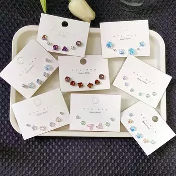 Модный комплект мини-сережек с блестками для женщин — универсальный, четкий дизайн one piece чистый
