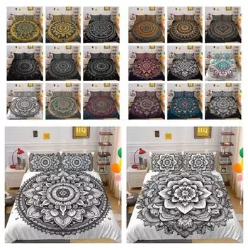 Модный комплект пододеяльников, элитный дизайн, украшение для спальни, наволочка с 3D принтом мандалы, домашнее постельное белье размера Twin King Size UK Single 135x200cm