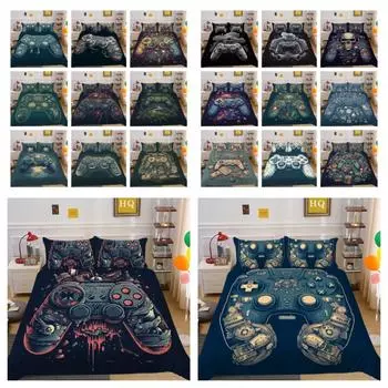 Модный комплект пододеяльников, домашний текстиль, комплект постельного белья с 3D игровой ручкой и принтом для мальчиков-подростков, роскошный комплект постельного белья, чехол UK Single 135x200cm
