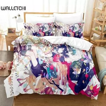 Модный комплект постельного белья с 3D-принтом аниме AOTU World, пододеяльник, комплект постельного белья, наволочка, размер King Queen Twin для мальчиков и девочек взрослых 70x133cm 2pcs