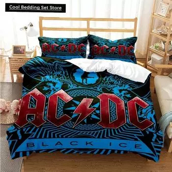 Модный комплект постельного белья с изображением рок-группы AC_DC для мальчиков и девочек, двуспальный пододеяльник, наволочка для кровати, для детей и взрослых, модный домашний текстиль 70x133cm 2pcs