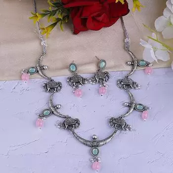 Модный комплект украшений из оксидированного ожерелья для женщин и девочек