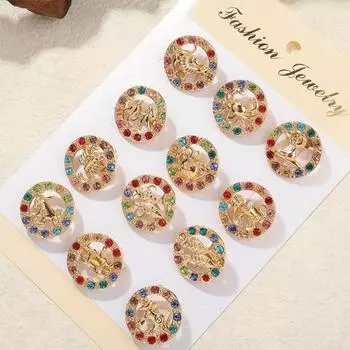 Модный корсаж высокого класса, креативная брошь «Двенадцать созвездий», нишевая брошь для одежды высокого класса, мужские и женские аксессуары