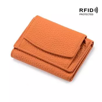 Модный кошелек для монет с RFID-кошельком, мини-короткий кошелек, женский кошелек оранжевый