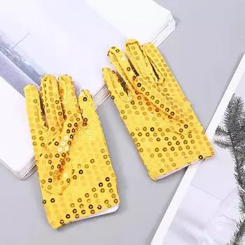 Модный костюм перчатки блестки одеваются или танцевальное представление красочные золотой