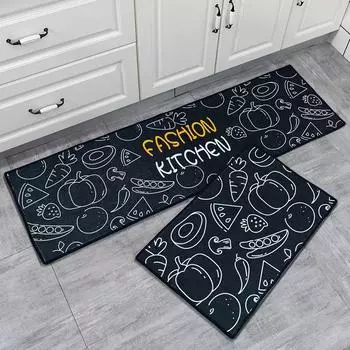 Модный коврик для кухни с растительным узором, длинные ковры, впитывающие нескользящие кухонные ковры, ковры против усталости, входные дверные коврики 45CMx75CM